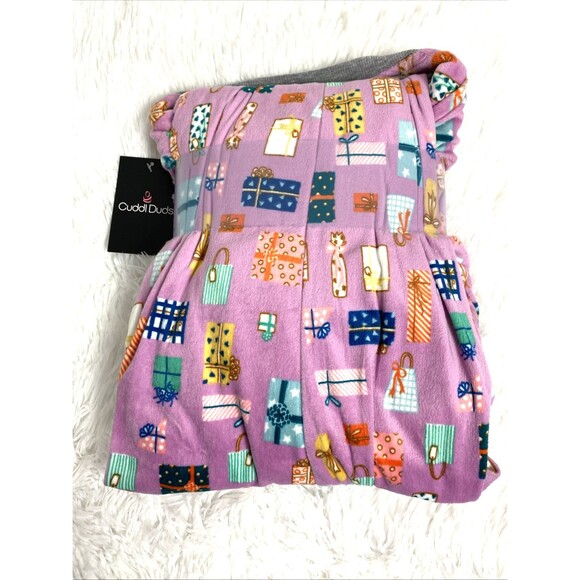 Cuddl Duds Fleece Pajama Set Size 2XL Purple Christmas Gifts Holiday V-Neck - Picture 5 of 6